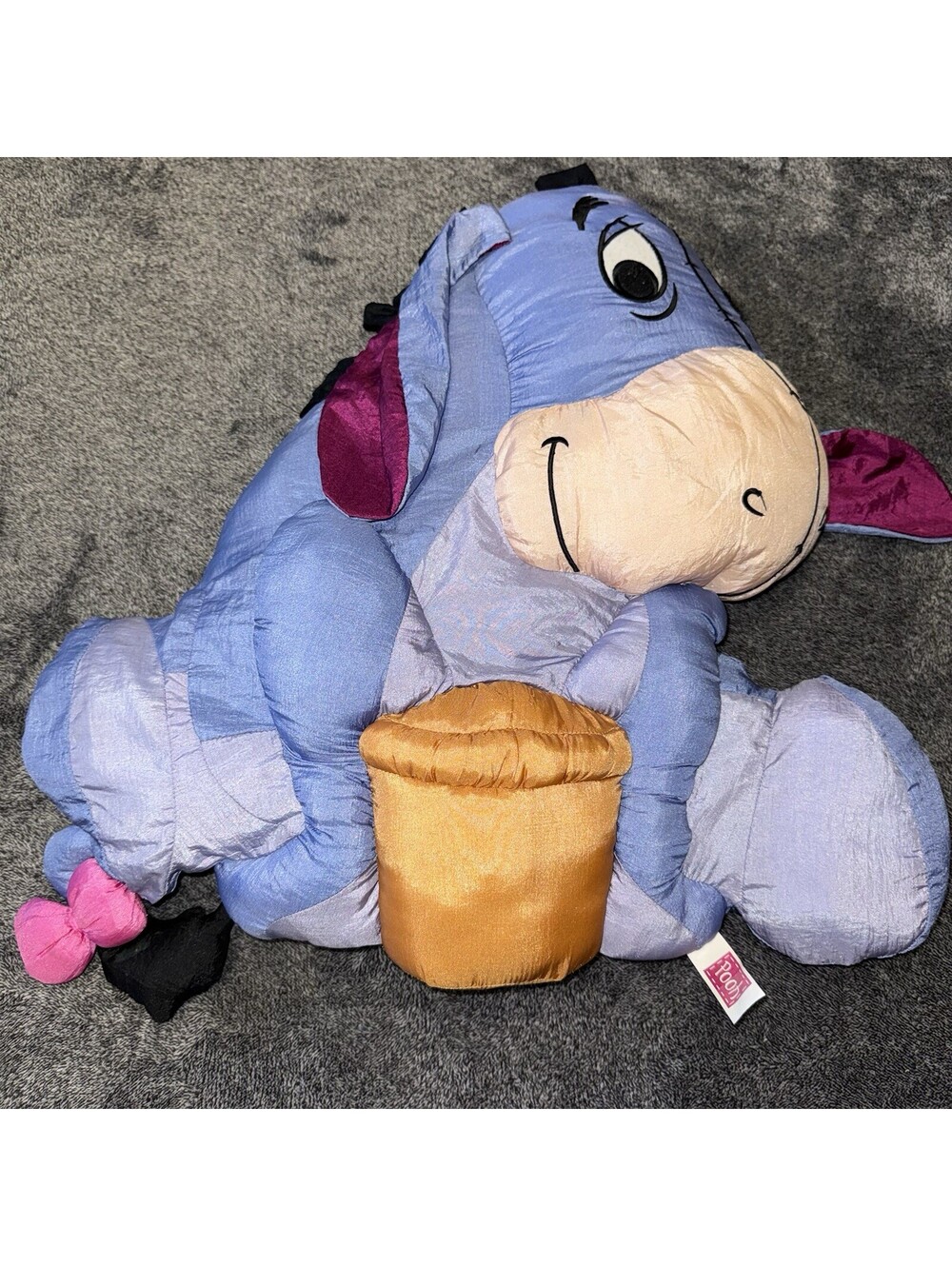 Vtg WINNIE THE POOH Plush EEYORE   Pillow Huffalump NYLON *RARE SHAPE